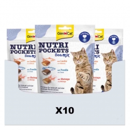 10xGimCatNutriPocketsSea-Mix150gr