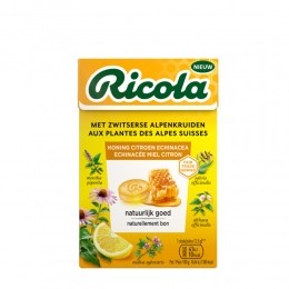3xRicolaKeelpastillesHoningCitroenEchinaceaDoosje50gr