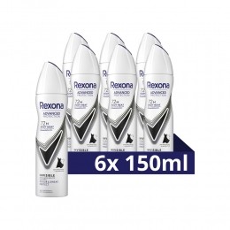 6xRexonaDeodorantSprayAdvancedProtectionInvisible150ml