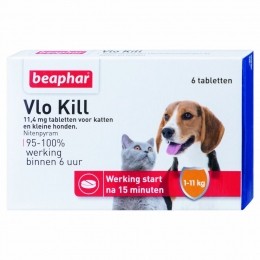 BeapharVloKillAntiVlooienTablettenHondKat1-11kg6tabletten