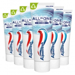 6xAquafreshTandpastaAll-in-OneProtectionPureBreath75ml