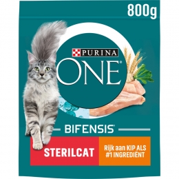 4xPurinaONEKattenvoerDroogAdultSterilcatKip-Tarwe800gr