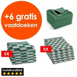 Zavelo6xTheedoekenen6xKeukendoekenSet6xGRATISVAATDOEKJES-6xTheedoeken-6xKeukendoeken-Groen