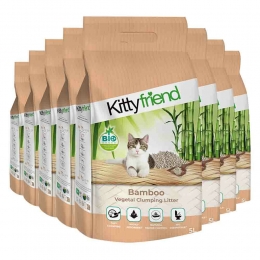 8xKittyFriendKattenbakvullingVegetalBambooClumpingLitter5liter