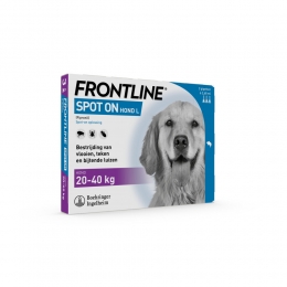 FrontlineSpotOnAntiVlooienenTekenDruppelsHondL20-40kg3pipetten