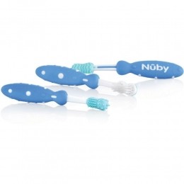 NubyTandenborstelsetBlauw3m3stuks