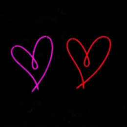 LEDNeonBordHartjeInclAdapter23x30cmRood