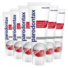 6xParodontaxTandpastaActiveRepairTandvleesWhitening75ml