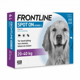FrontlineSpotOnAntiVlooienenTekenDruppelsHond20-40kg6pipetten