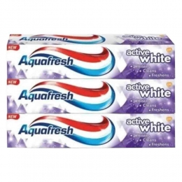 3xAquafreshTandpastaActiveWhite100ml