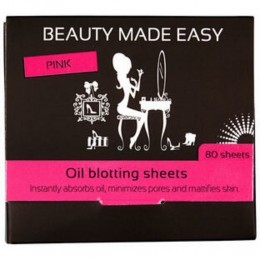3xBeautyMadeEasyOilBlottingSheetsPink80stuks