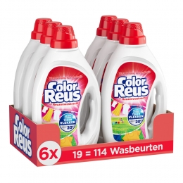 6xWitteReusWasmiddelColorReusGel19Wasbeurten855ml