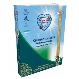 RenskeVersGestoomdCompleteMenuHondenvoerNatKalkoenGansGraanvrij395gr