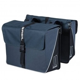 DubbelefietstasBasilForte35liter-marineblauwzwart