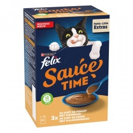 FelixKattensnackSauceTimeKipKalkoen6x40gr