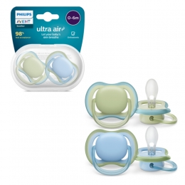PhilipsAventUltraAirFopspeen0-6mndGroenBlauw2stuks