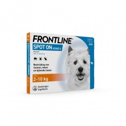 FrontlineSpotOnAntiVlooienenTekenDruppelsHondS2tot10kg3pipetten