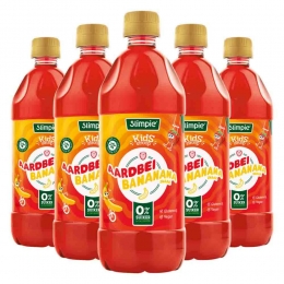 5xSlimpieSiroopKidsAardbeiBananana580ml