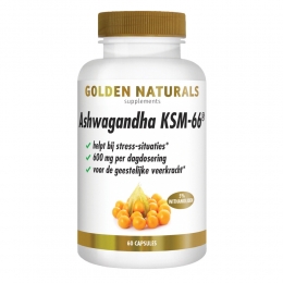 GratisVerzending2xGoldenNaturalsAshwagandhaKSM-6660vegacapsules