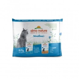 10xAlmoNatureHolisticCatPouchSterilisedRundKip6x70gr