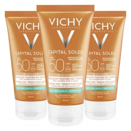 3xVichyCapitalSoleilDryTouchBBZonnebrandcrmeSPF5050ml