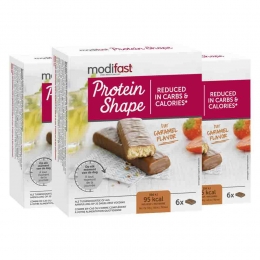 3xModifastProteinShapeReepChocolade-Karamel6x27gr