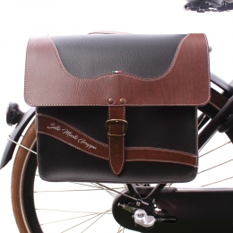 DubbelefietstasOndaZwart-Bruin