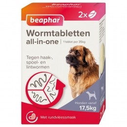 6xBeapharAll-in-oneOntwormingTablettenHond175-70kg2tabletten