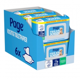 6xPageVochtigToiletpapierCompleetSchoonMaxi74stuks