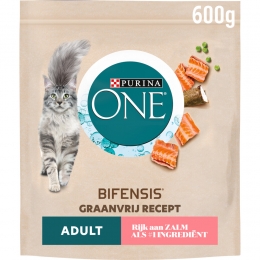 6xPurinaONEKattenvoerDroogAdultZalmGraanvrij600gr