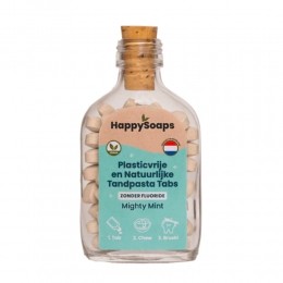 HappySoapsTandpastaTabszonderFluorideMightyMint130gr