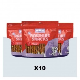 10xBraaafHondensnackRolSticksKip125cm300gr