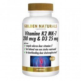 GratisVerzending2xGoldenNaturalsVitamineK2200mcgD325mcg60vegacapsules