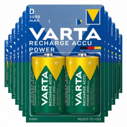12xVartaRechargeAccuPowerOplaadbareBatterijenD3000mAh2stuks