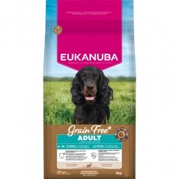 3xEukanubaHondenvoerDroogGrainFreeAllSizesHertAdult3kg