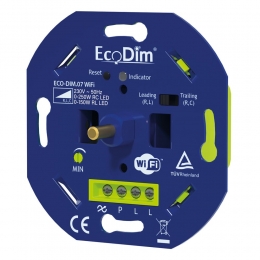 SmartLEDWiFidimmer-0-250Watt-Druk-Draaiknop-Faseafsnijdingenaansnijding-Tuyabased-ECO-DIM07