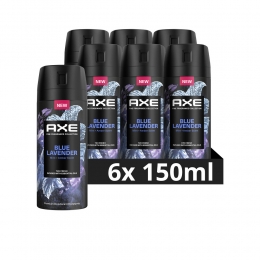 6xAxeDeodorantBodysprayBlueLavender150ml