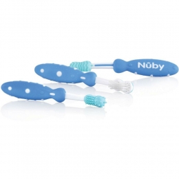 NubyTandenborstelsetBlauw3m3stuks