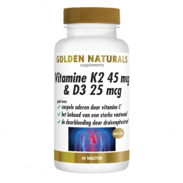 GratisVerzending2xGoldenNaturalsVitamineK245mcgD325mcgVegan60tabletten