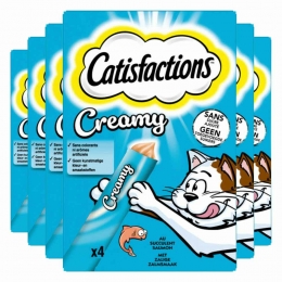 6xCatisfactionsKattensnackZalmCreamy4x10gr