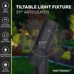 3xPinerodimbareLEDprikspots-GU104000Kneutraalwit-Kantelbaar-Tuinspot-Pinspot-IP65voorbuiten-Zwart-Tuinspotsspotsbodembuite
