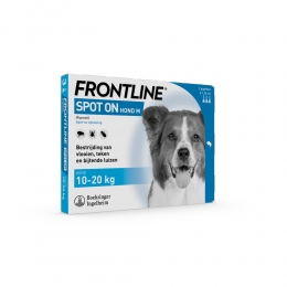 FrontlineSpotOnAntiVlooienenTekenDruppelsHondM10-20kg3pipetten