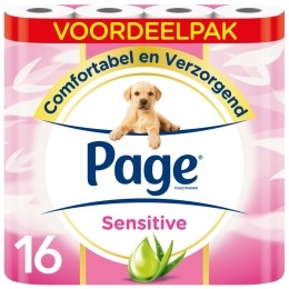 PageToiletpapierSensitiveAloeVera3-laags16stuks