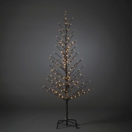 Kerstboommetverlichtingvoorbuiten-240LEDaposs-2200KAmber-15meterhoogte-Zwart-Vuurvliegeffect