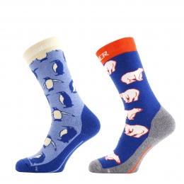 SnowAnimalSkisokkenJuniorDubbelverpakking-Lichtblauwblauw