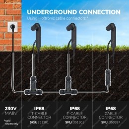 6xPinerodimbareLEDprikspots-GU104000Kneutraalwit-Kantelbaar-Tuinspot-Pinspot-IP65voorbuiten-Zwart-Tuinspotsspotsbodembuite