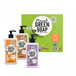 MarcelsGreenSoapHandzeepSinJas250mlLavRoz250mlSandKord250ml1set