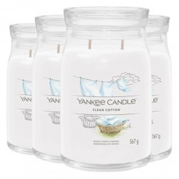 4xYankeeCandleGeurkaarsLargeJarCleanCotton567gr