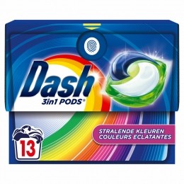 4xDashWasmiddelcapsules3in1PodsStralendeKleuren13stuks
