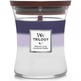 WoodWickGeurkaarsMediumTrilogyEveningLuxe275gr